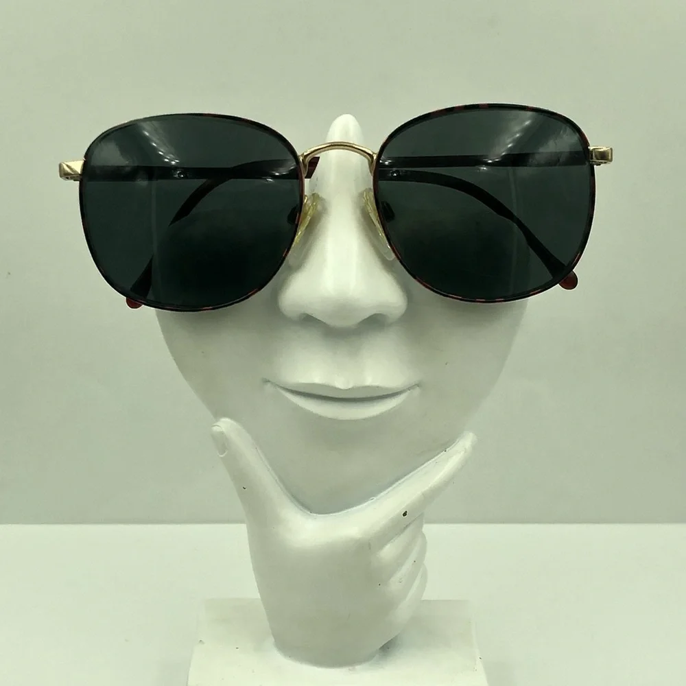 Red Gold Oval Sunglasses Frames